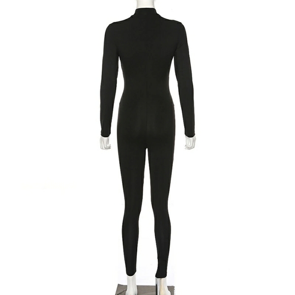 Black Bodycon Reflective Jumpsuit - Picture 4 of 5